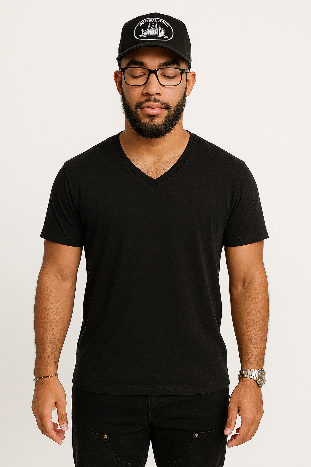 Black V-neck 10-pack