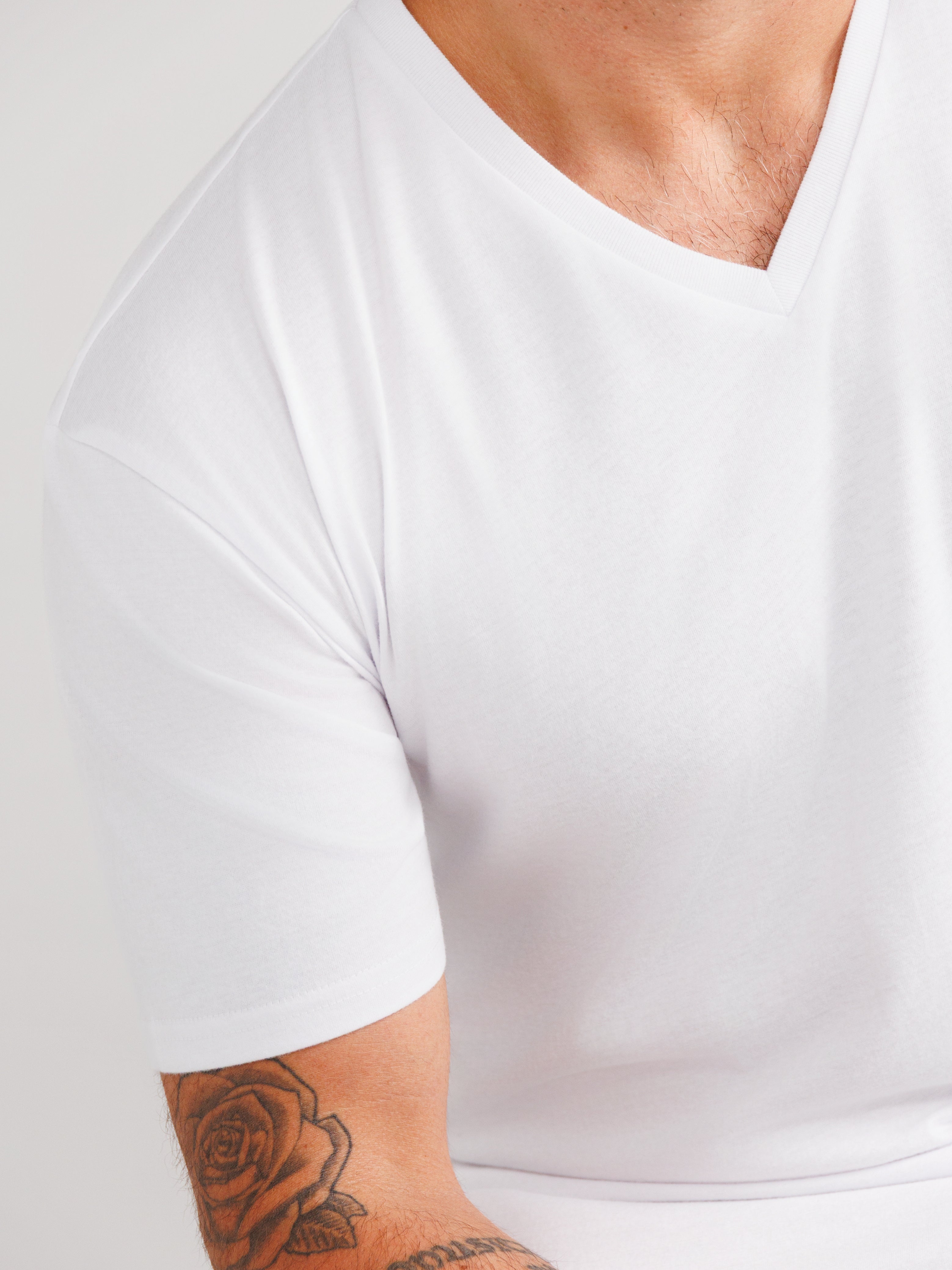 White V-Neck T-Shirts