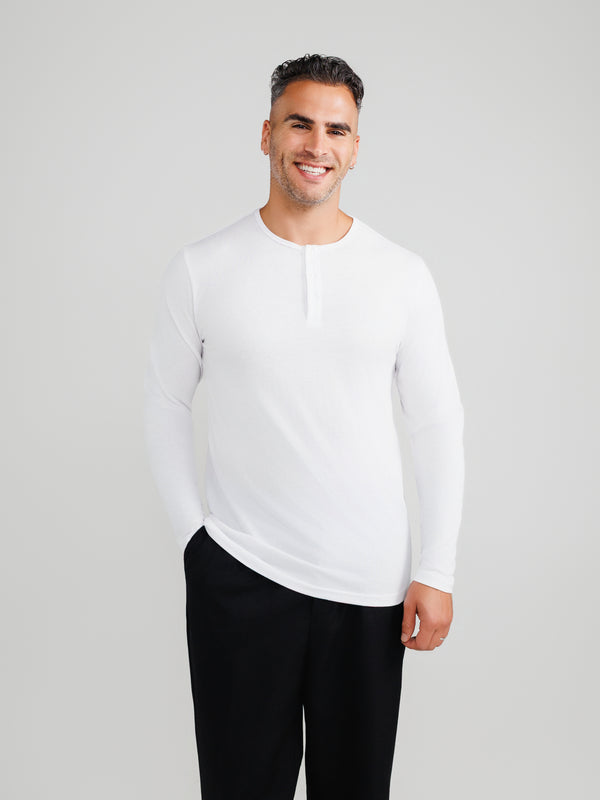 White Henley 3-pack