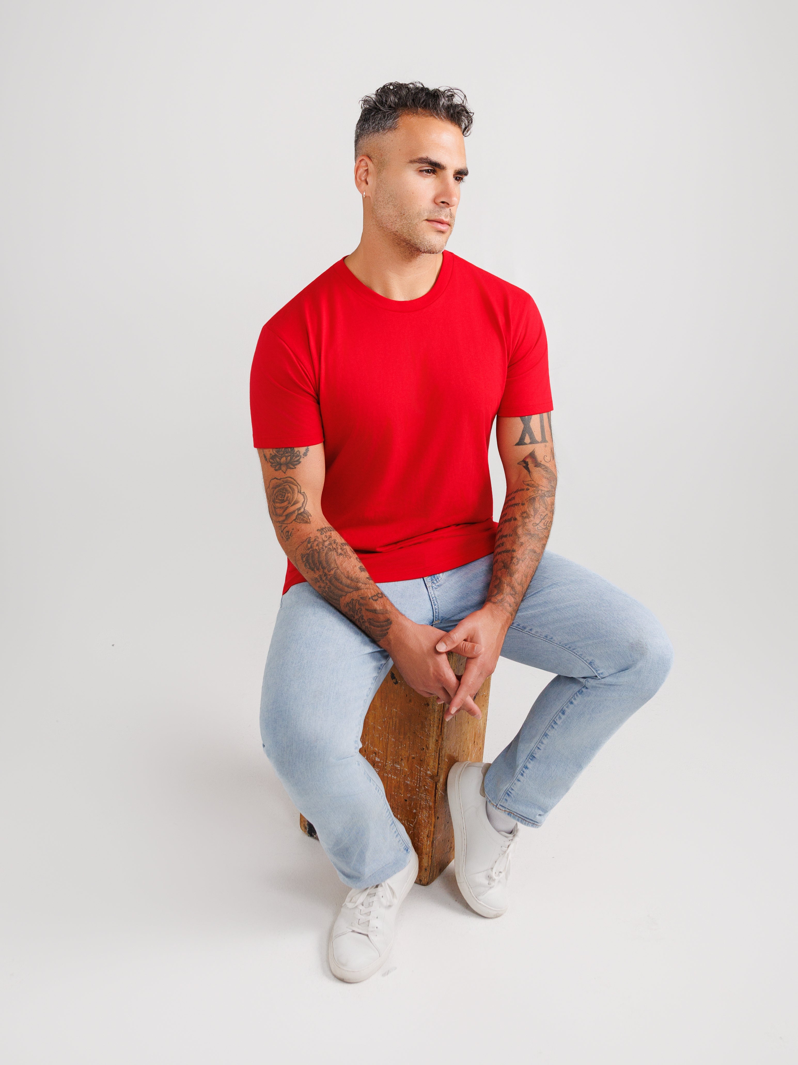 Red Crew Neck