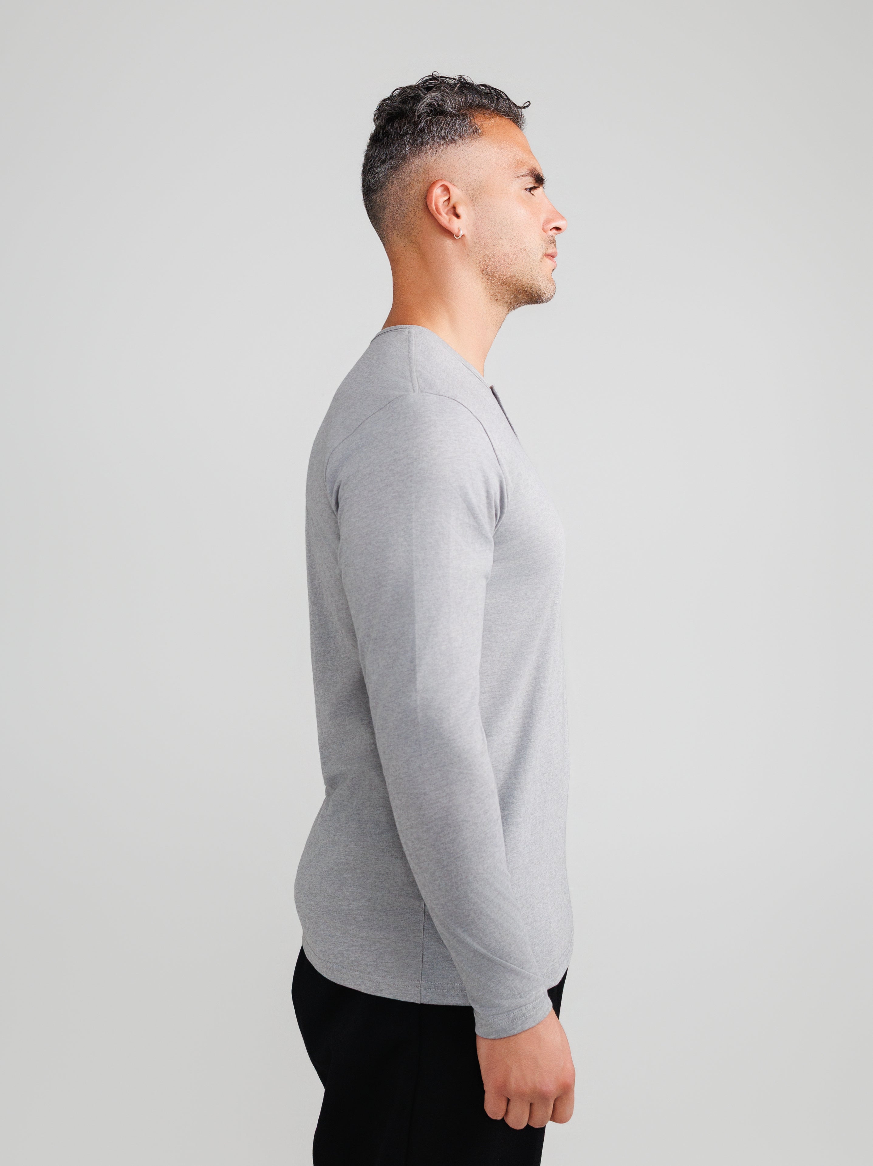 Melange Gray Henley