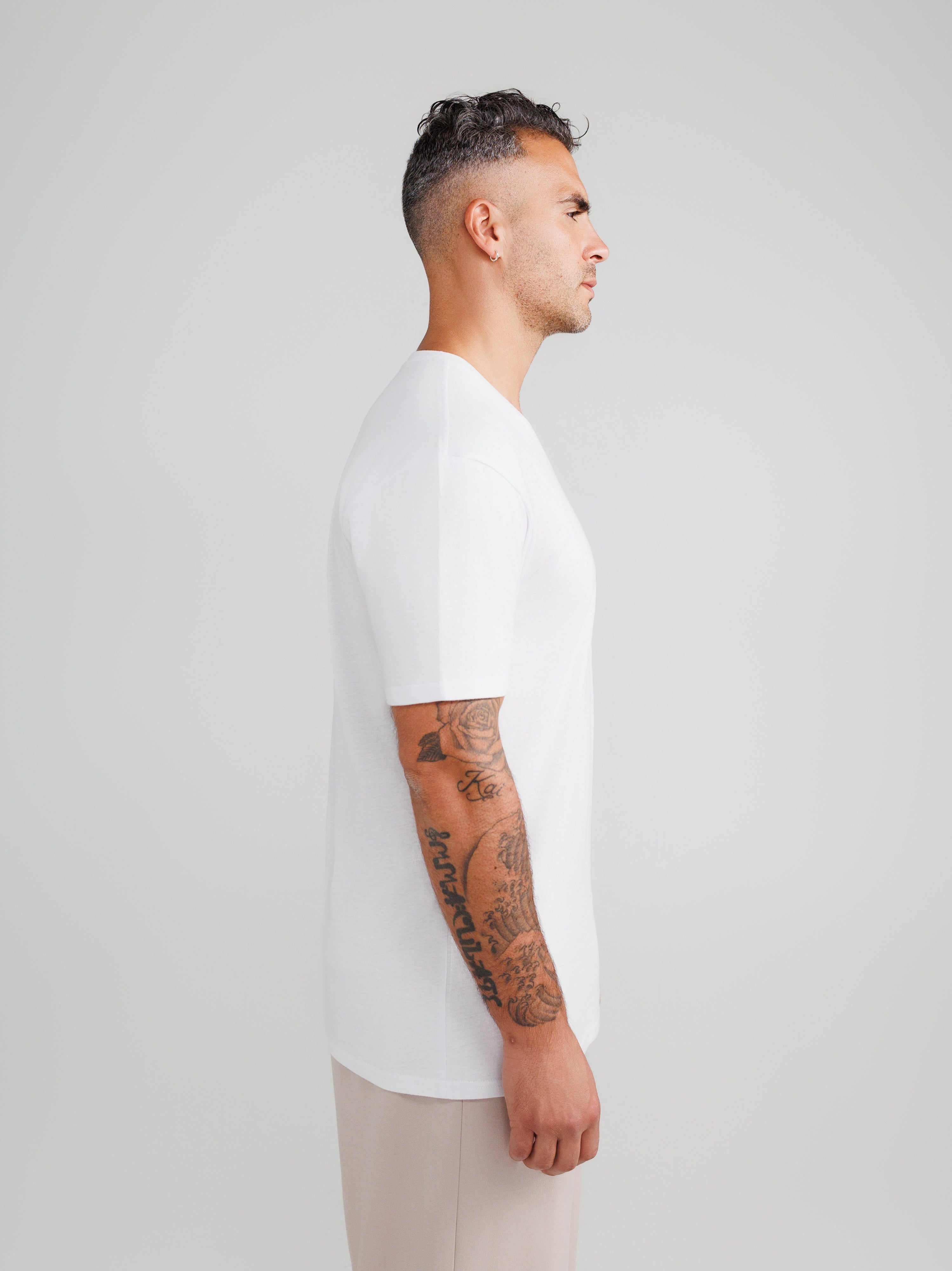 White V-Neck T-Shirts