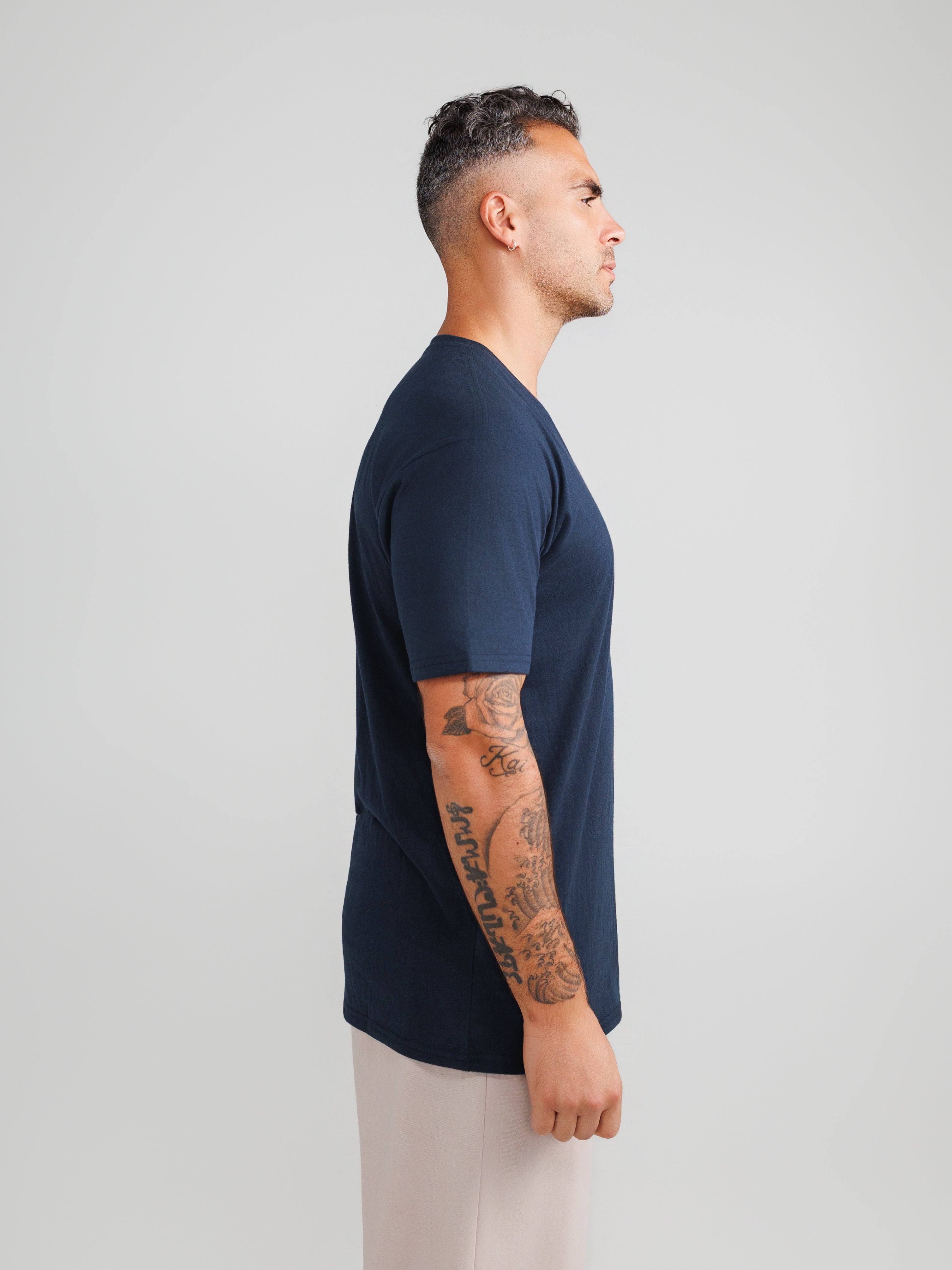 Navy V-Neck T-shirts